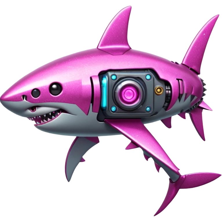 glitter mech shark pink cyberpunk emoji