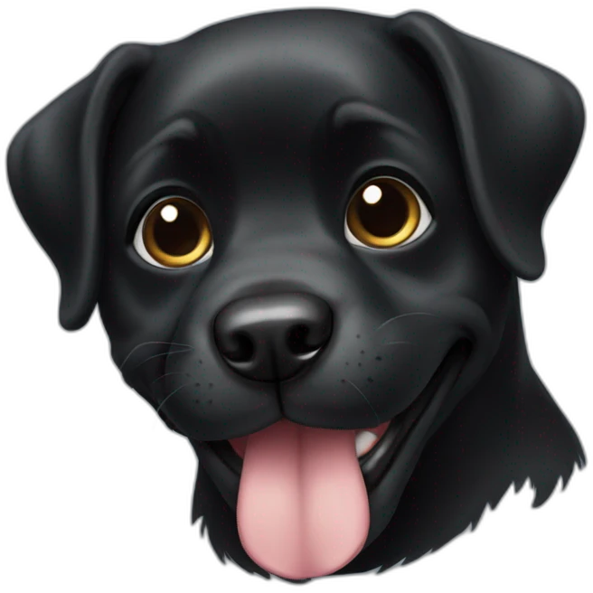 Black cute dog emoji
