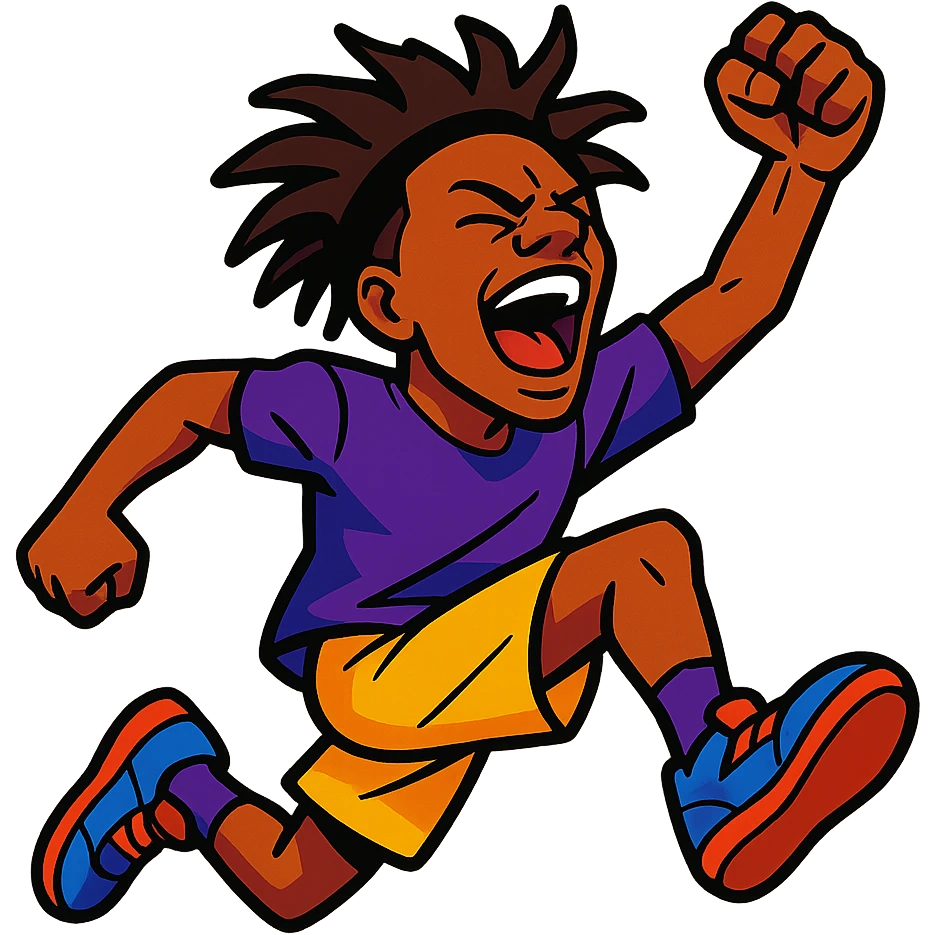 dynamic pose of IShowSpeed, colorful emoji