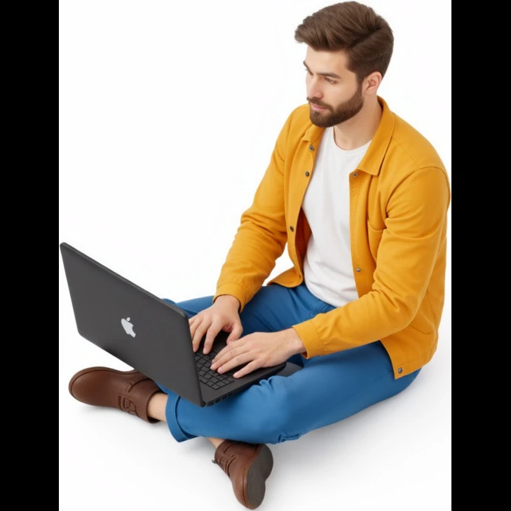 a man typing on a laptop emoji