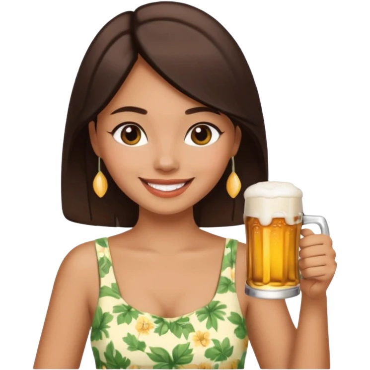 Morena tomando cerbeza emoji