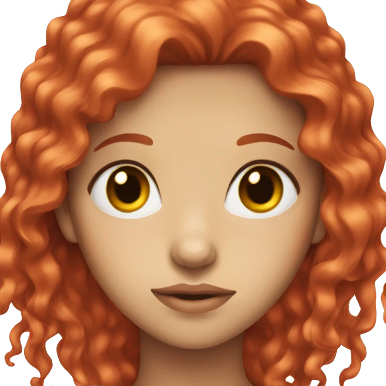girl with red hair and red eyes, head only emoji