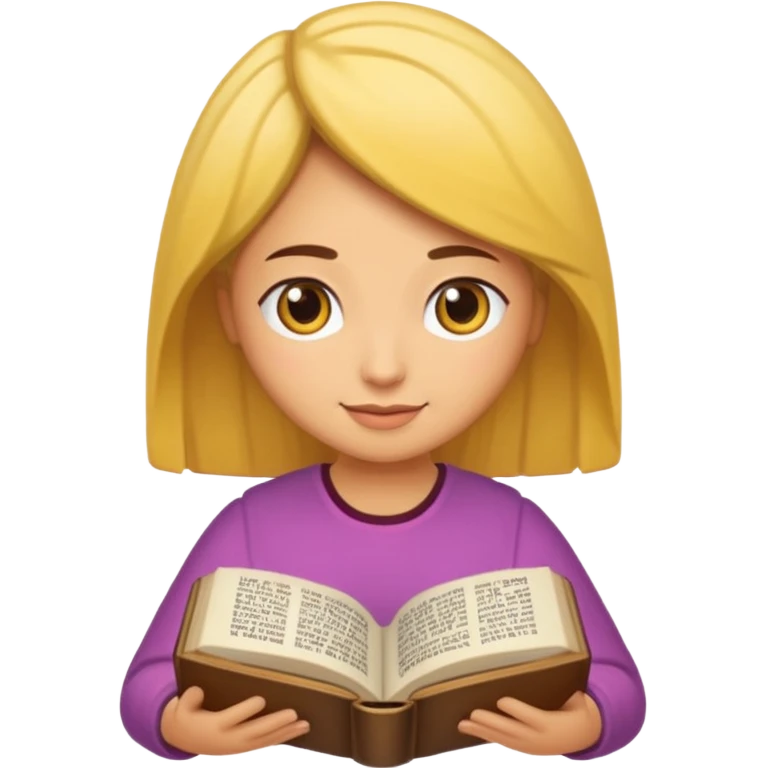 Chica linda leyendo la biblia emoji