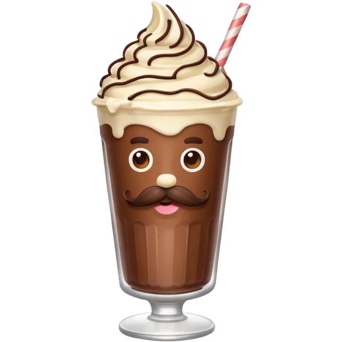 milkshake with mustache emoji