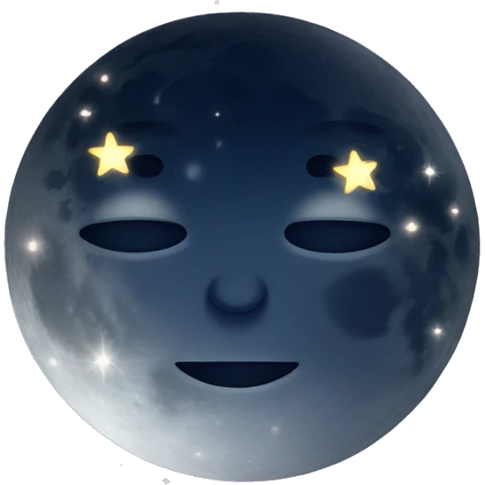 pretty moon with sparkles (no faces) emoji