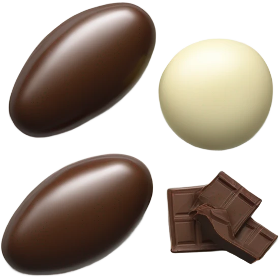 Chocolate and vanilla quenelle on glass plate emoji