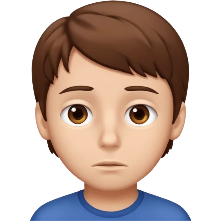 boy with brown hair and tired eyes emoji
