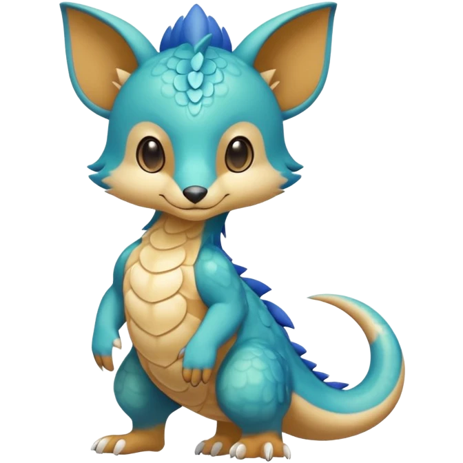 Cute cool animal hybrid Fakemon full body emoji