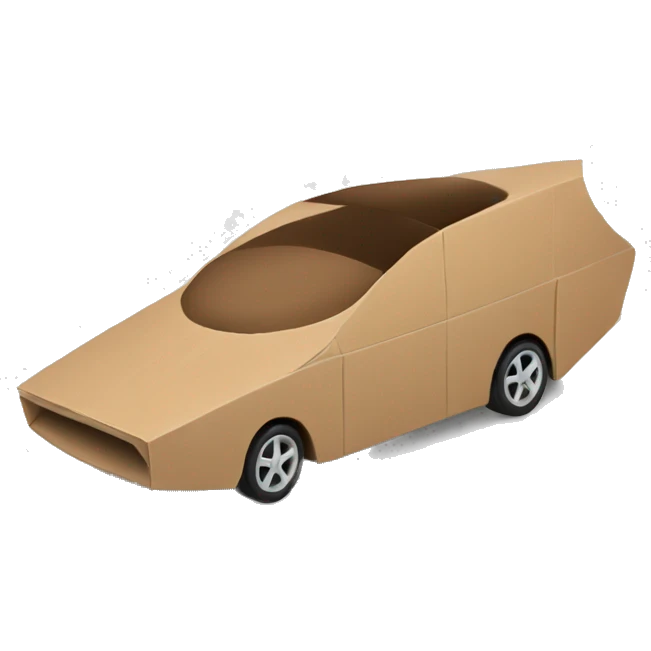 Aerodynamic Cardboard car emoji