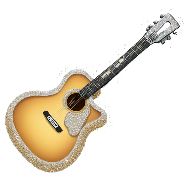 Bedazzled acoustic guitar emoji
