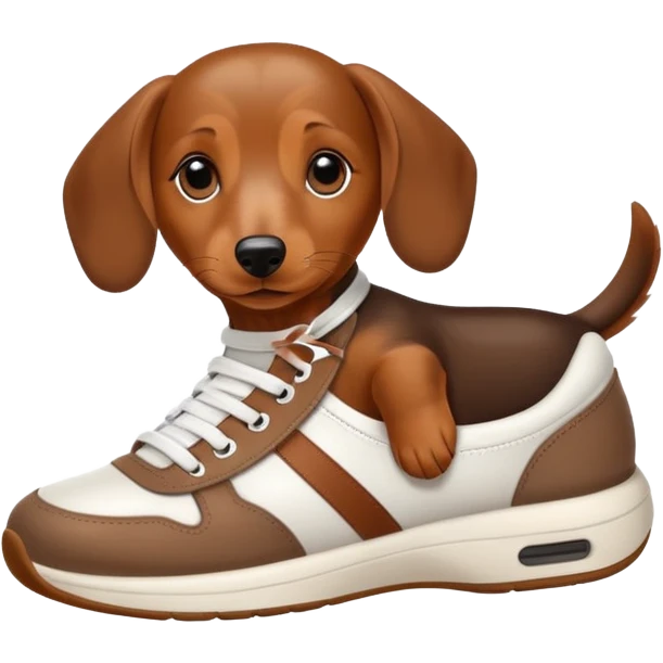 Daushund wearing sneakers emoji