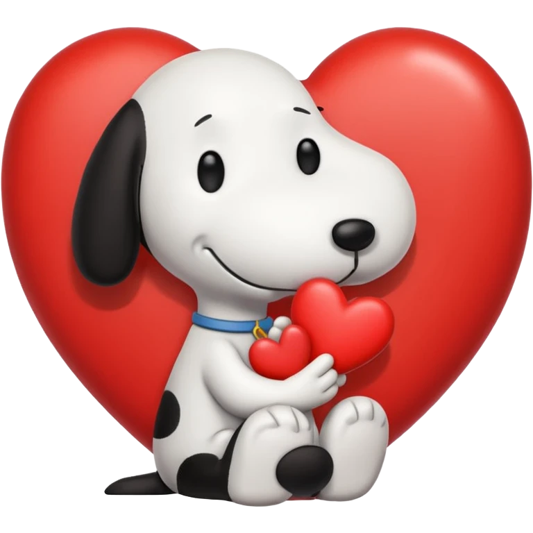 Snoopy holding heart  emoji
