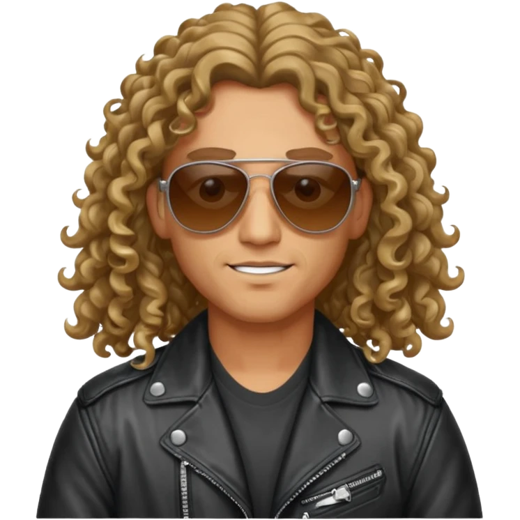 Biker Gang with Sunglasses, long curly hair, sunglasses emoji