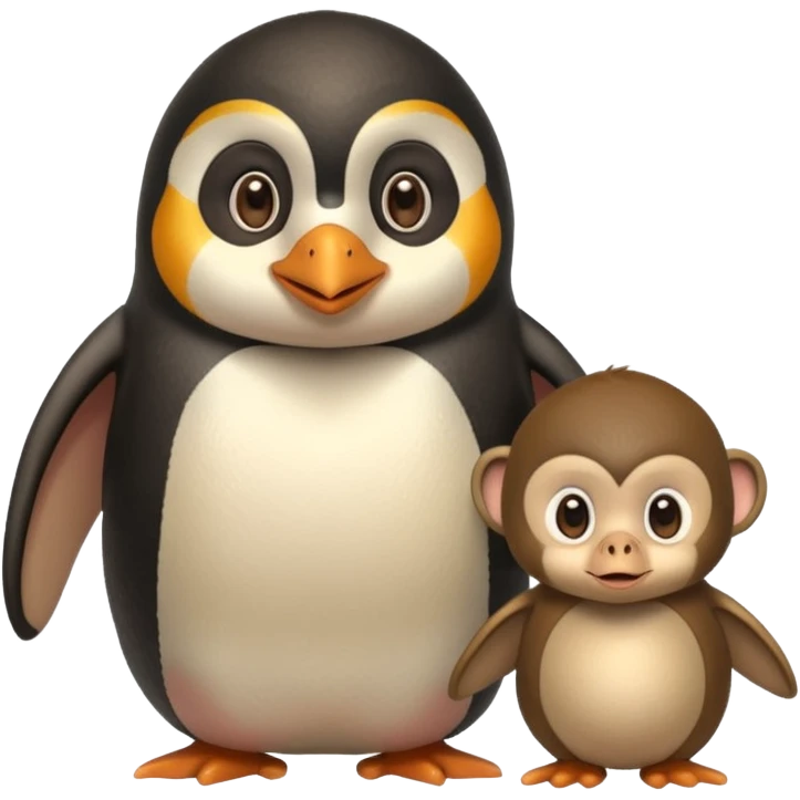 Penguin et singe a un enfant qui a 20 emoji