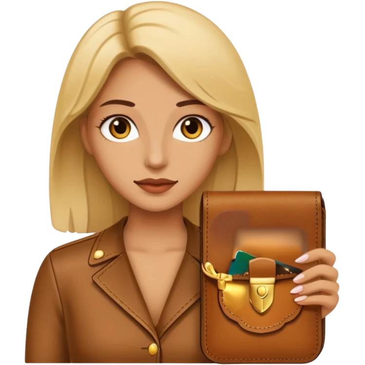 cartera de mujer color beige emoji