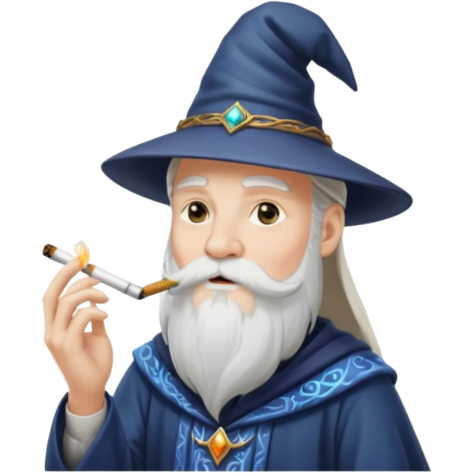 Smoking wizard emoji