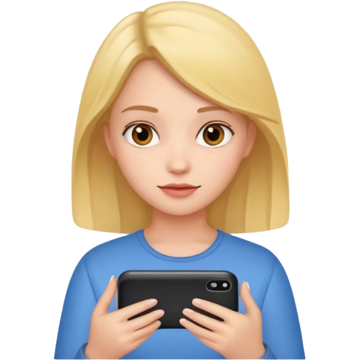 a girl holding a smartphone emoji