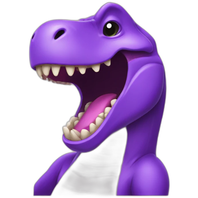 Cute purple t-rex laughing "GNIII" emoji