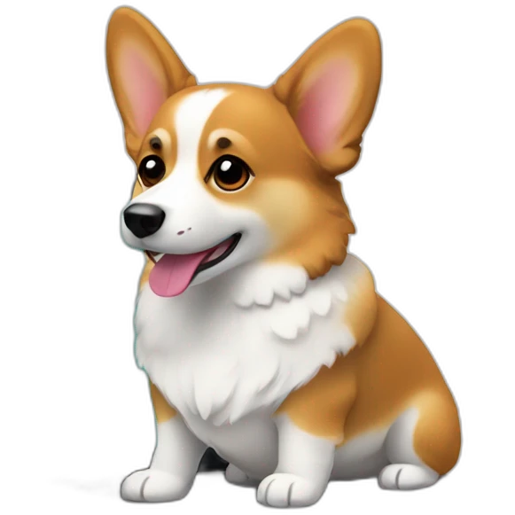 a corgi working with a laptop emoji