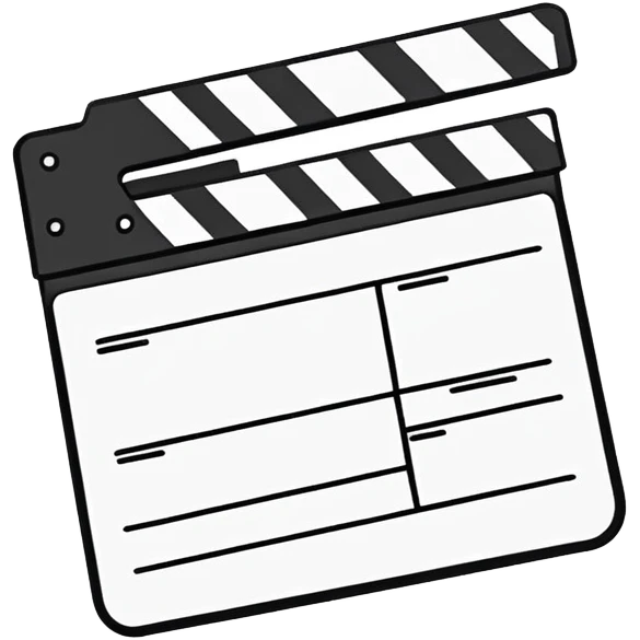 extreme minimalism clapperboard, single line drawing, barely recognizable outline emoji