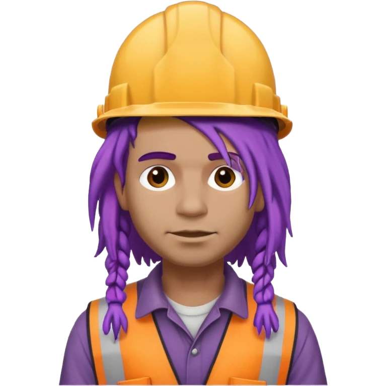 construction worker very dreadlocked purple haired man  emoji