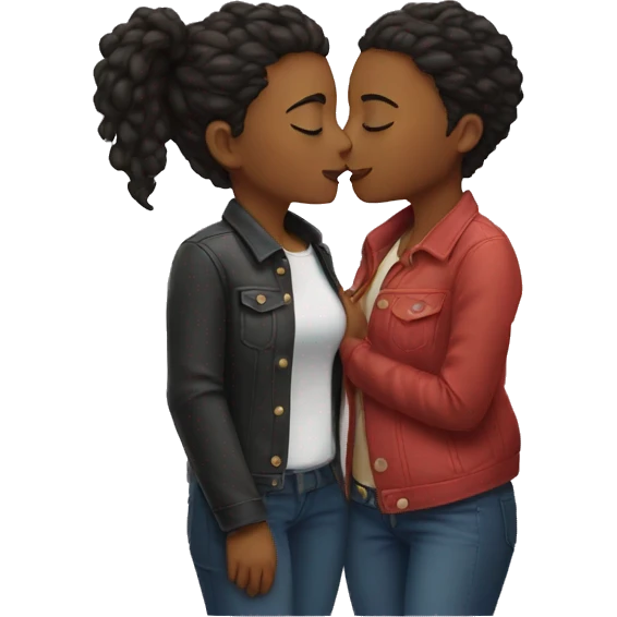 two lesbians kissing emoji