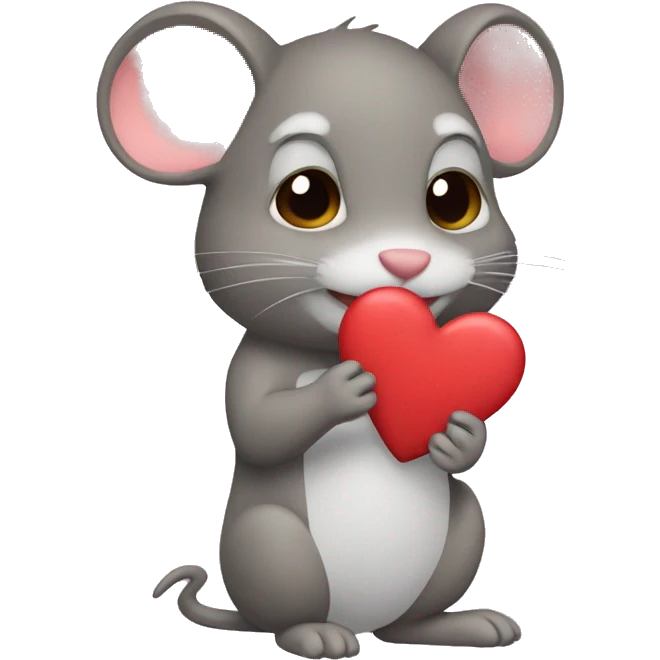 Ratita con corazones emoji