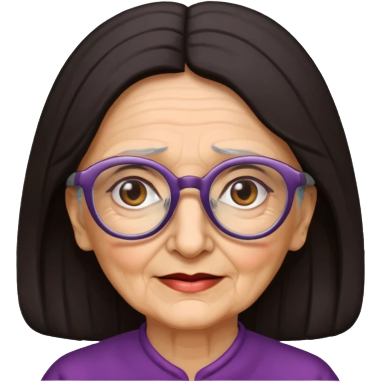 old woman arabic type dark hair glasses emoji