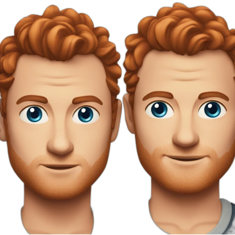 Jude law blue eyes combed back slickly red hair emoji
