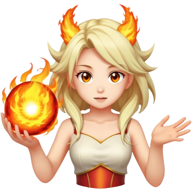 anime dragon girl casts fireball emoji