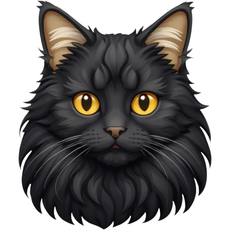 Black Mainecoon cat emoji