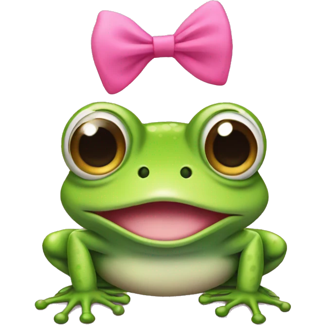 frog with pink bow on its head emoji