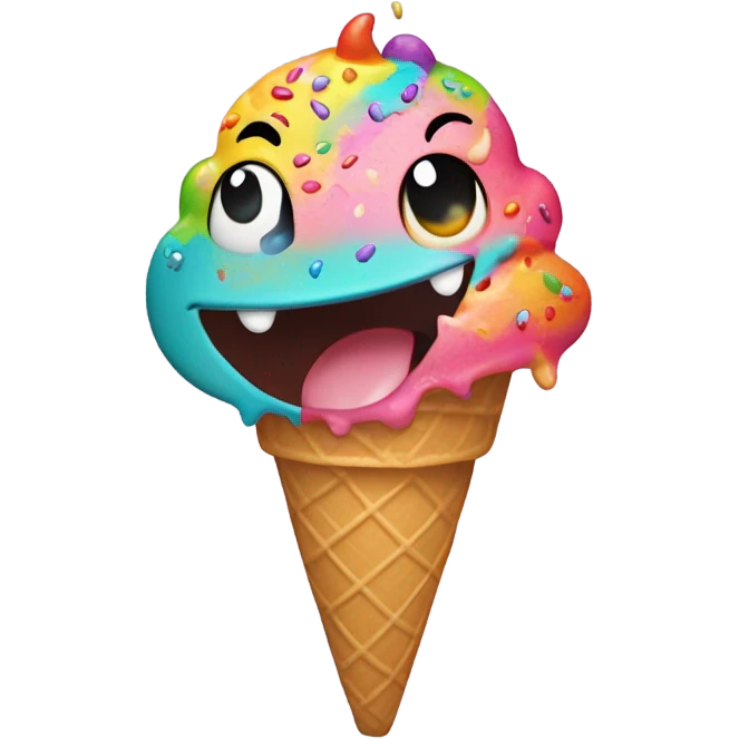 Ice cream with a Dino emoji