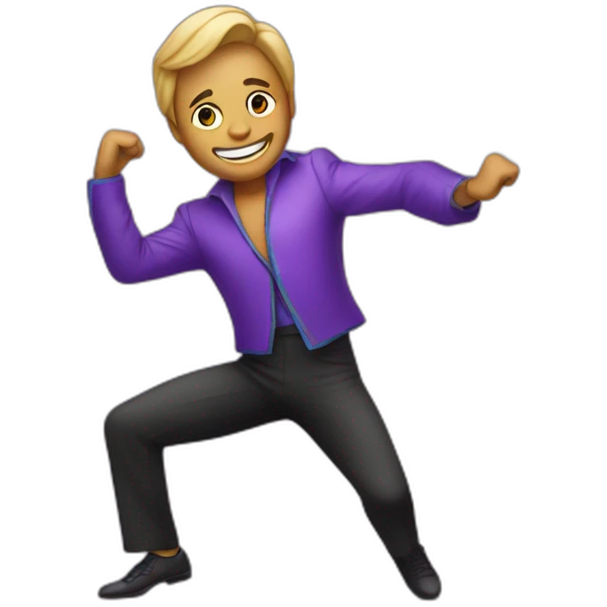 a man dancing with a disco costume emoji