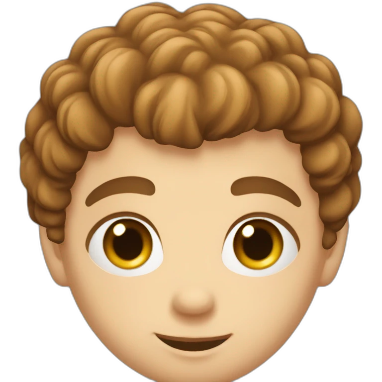 Garçon, cheveux bouclés,yeux marrons emoji