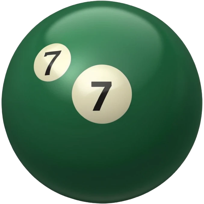 green billiard ball 7 number  emoji