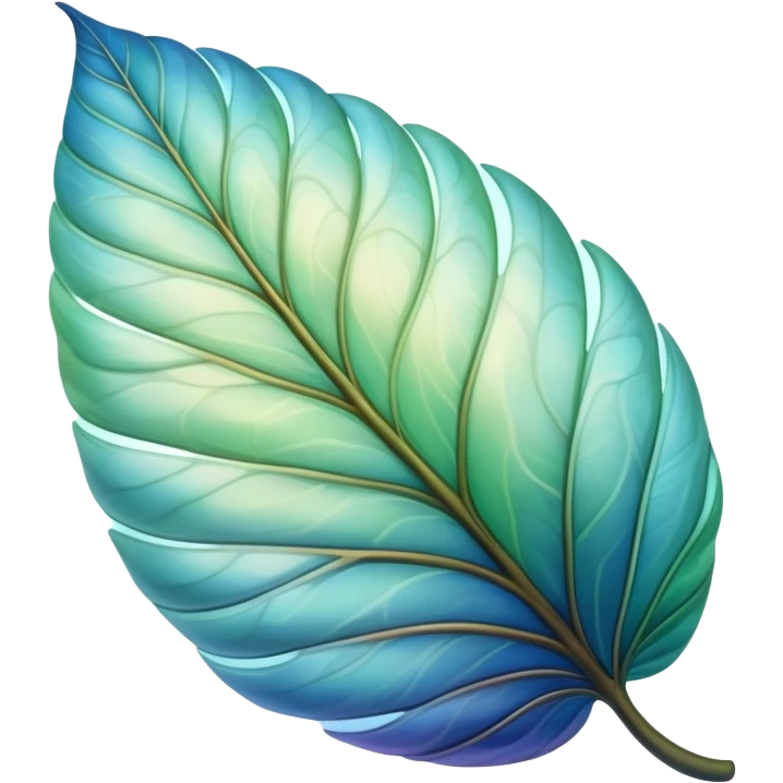 softly curled cocoon leaf, glowing aura, flowing textures, green-blue and earth tones emoji