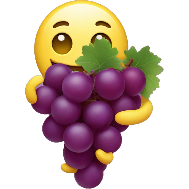 Snapchat logo with a bunch on grapes in its hand emoji