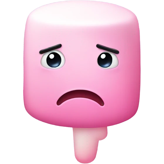 upset pink marshmallow emoji