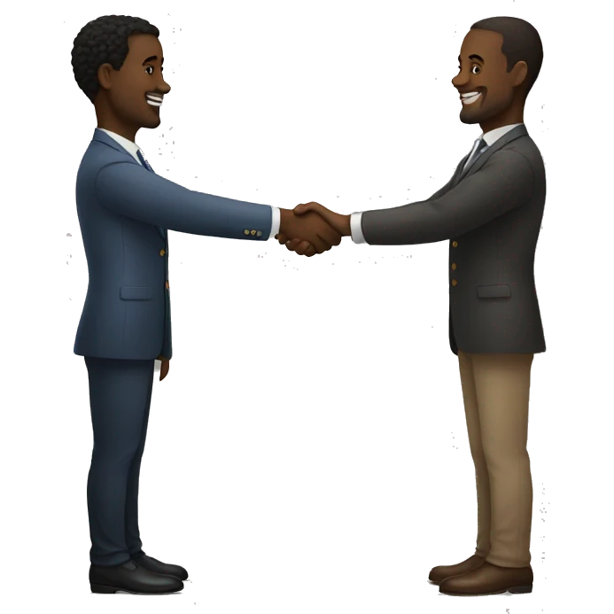White man and black man shaking hands to end slavery emoji