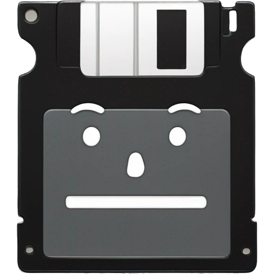 black floppy disk smiling emoji