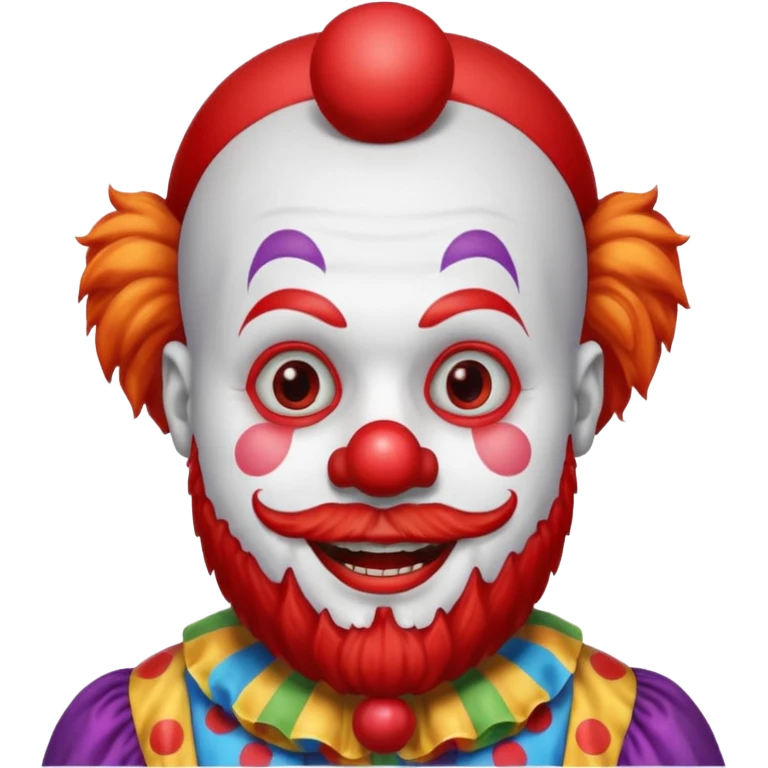 clown with beard, clown outfit emoji