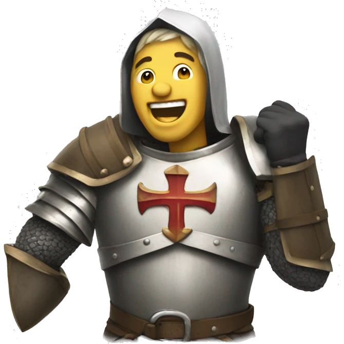 A crusader laughing out loud emoji