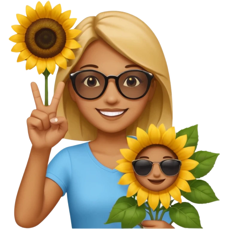 sonnenblumenstrauch mit ok zeichen emoji