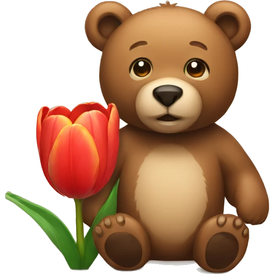 bear and tulip emoji