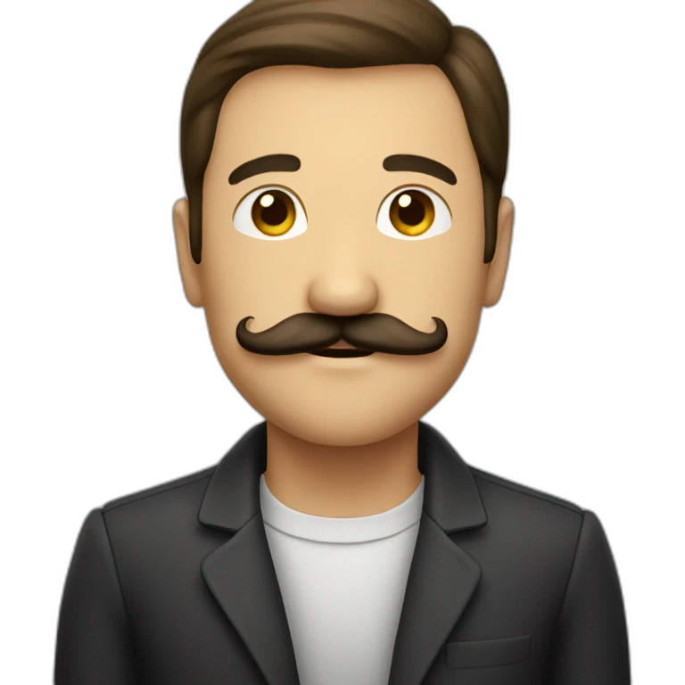 Homme avec une moustache carré emoji