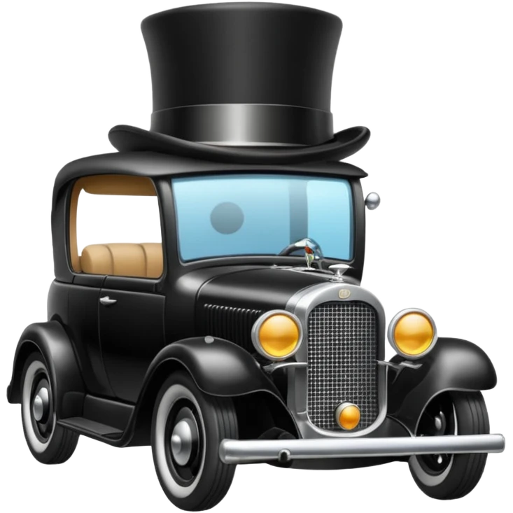 A car in a tophat emoji