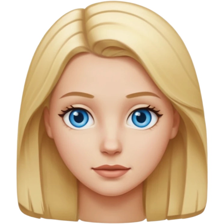 white girl with blond middle part emoji
