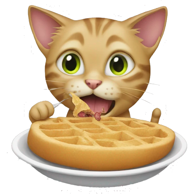 Cat eating et emoji