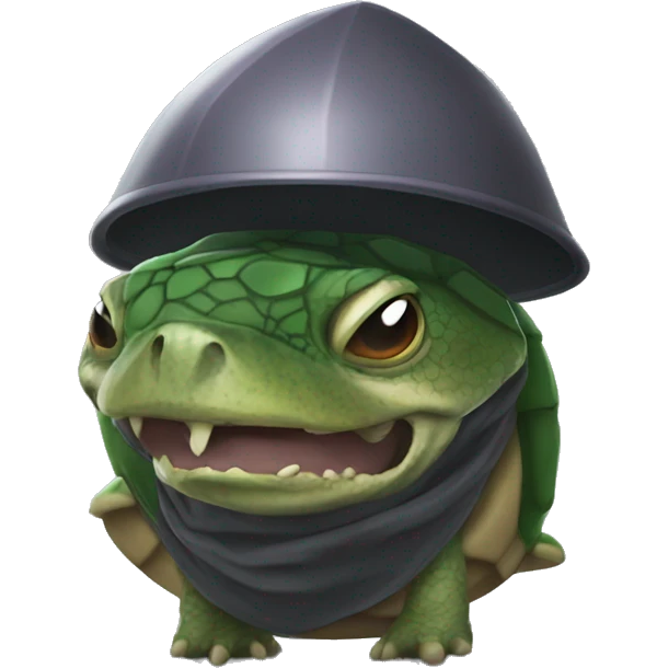 Wizzard with turtle shell helmet emoji